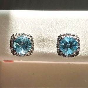 Blue Amethyst sterling Silver Studs